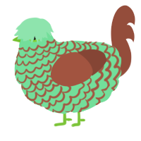 A spring and russet chicken with a lace pattern
