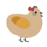 A beige and orange chicken