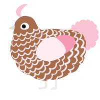 A brown and rose chicken with a lace pattern