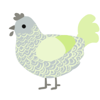 A silver and apple chicken with a double-lace pattern