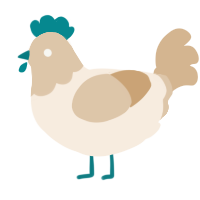 A cream and beige chicken