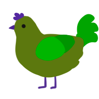 Touch Grass, a olive and leaf chicken