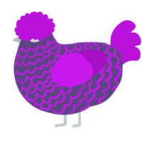 A overcast and amethyst chicken with a lace pattern