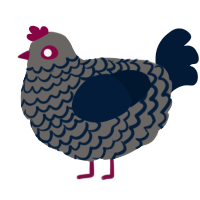 A grey and tumblr chicken with a lace pattern