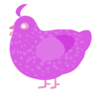 A orchid chicken with a speckle pattern
