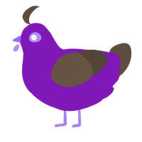 A violet and bark chicken