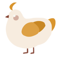 A cream and orange chicken