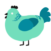 A mint and sea chicken with a neck-band pattern