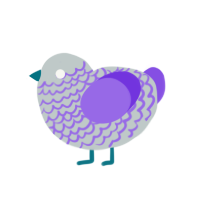 (unnamed), a silver and blurple chicken with a lace pattern