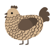 A beige and bark chicken with a lace pattern