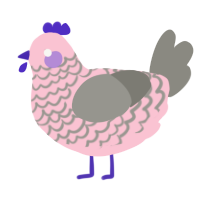 A rose and ash chicken with a lace pattern