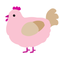 A rose and beige chicken