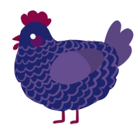 A navy and overcast chicken with a lace pattern