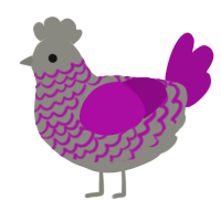 A ash and plum chicken with a lace pattern