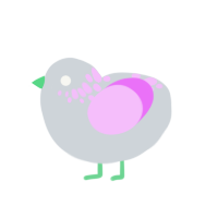 (unnamed), a mist and lavender chicken with a neck-speckle pattern