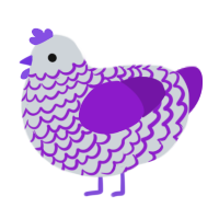 A mist and violet chicken with a lace pattern