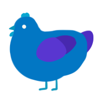 A sapphire and indigo chicken
