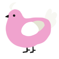A pink and white chicken