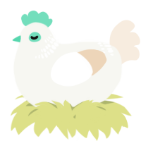 A white and cream chicken with a neck-band pattern