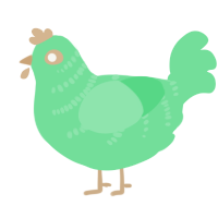 A spring chicken with a half-bar pattern