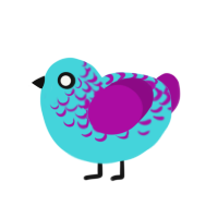 (unnamed), a aqua and plum chicken with a half-lace pattern