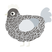 A grey and mist chicken with a double-lace pattern