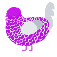 A amethyst and mist chicken with a lace pattern