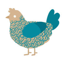 A beige and sea chicken with a double-lace pattern