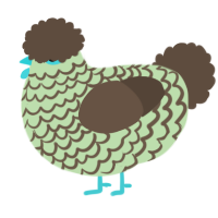 A gluppy and bark chicken with a lace pattern