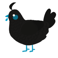 A sable and black chicken with a lace pattern