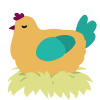 A honey and turquoise chicken