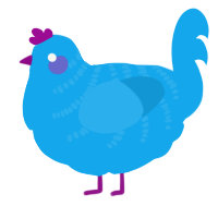 A sky chicken with a half-bar pattern