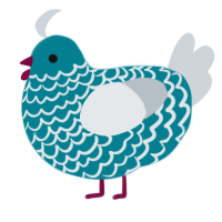 A sea and mist chicken with a lace pattern