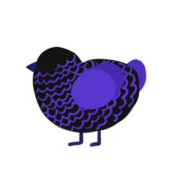 (unnamed), a black and indigo chicken with a lace pattern