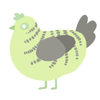 A apple and ash chicken with a half-bar pattern