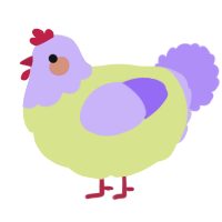 A lemon and lilac chicken with a head pattern