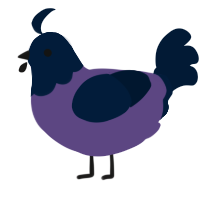 Nightshade, a overcast and tumblr chicken with a head pattern