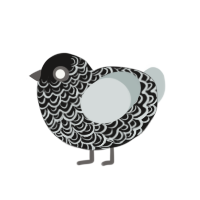 Lace Monster, a sable and silver chicken with a double-lace pattern