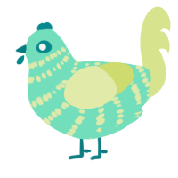 A mint and lemon chicken with a bar pattern