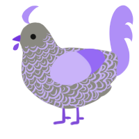 A ash and lilac chicken with a double-lace pattern