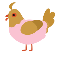 A rose and gold chicken with a head pattern