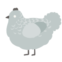 A silver chicken with a half-lace pattern
