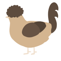 A beige and bark chicken