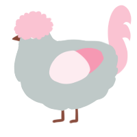 A silver and rose chicken
