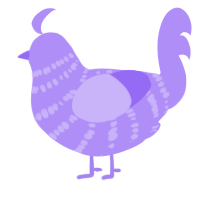 A lilac chicken with a bar pattern