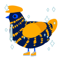 A tumblr and gold chicken with a lace pattern