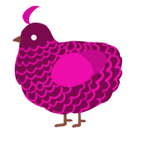 A wine and fuchsia chicken with a lace pattern
