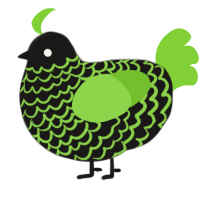 A sable and grass chicken with a lace pattern