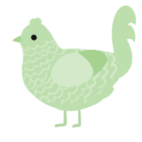 A gluppy chicken with a lace pattern