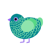 Kelp, a teal and spring chicken with a lace pattern